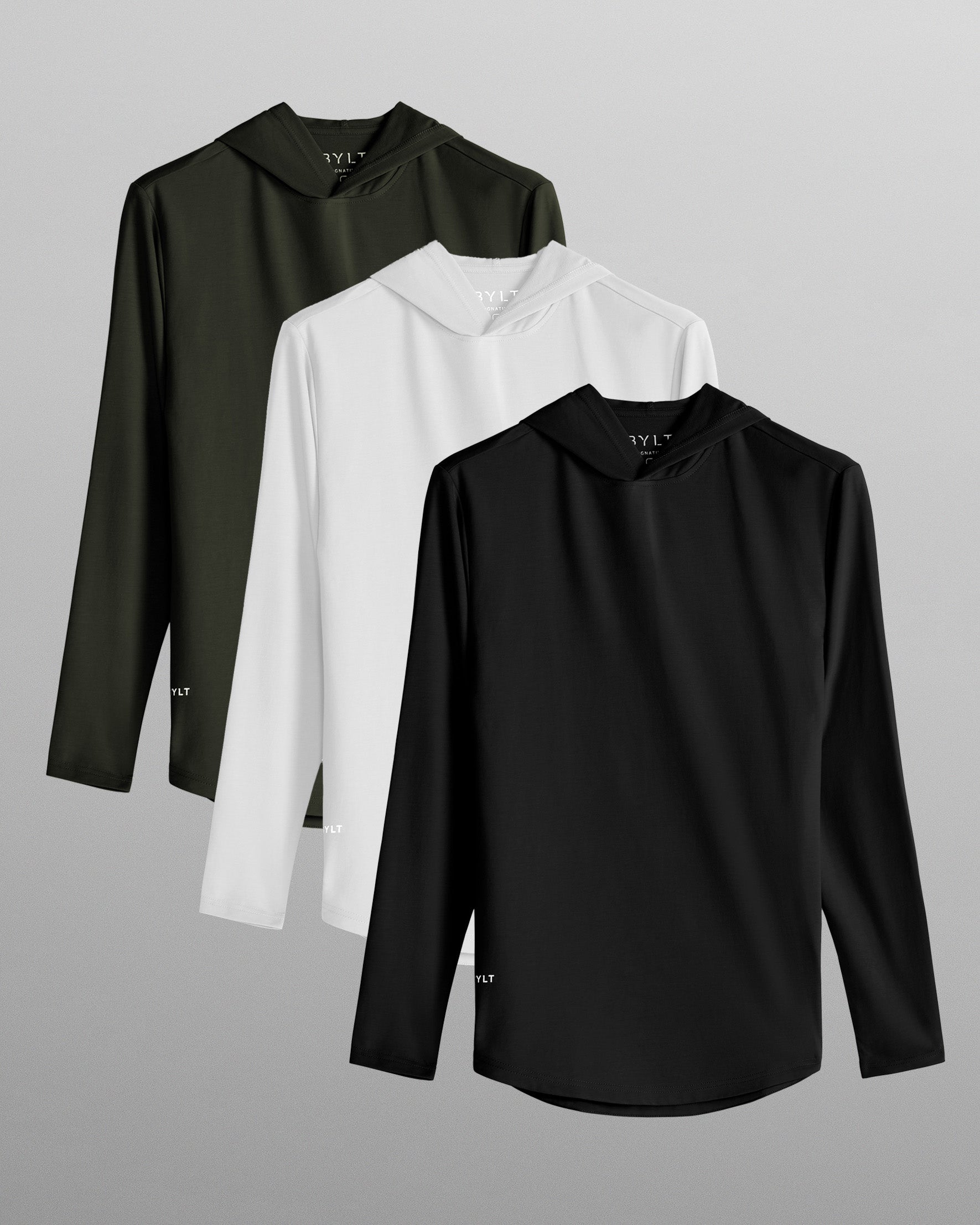 Hooded Drop-Cut Long Sleeve - Custom 3 Pack