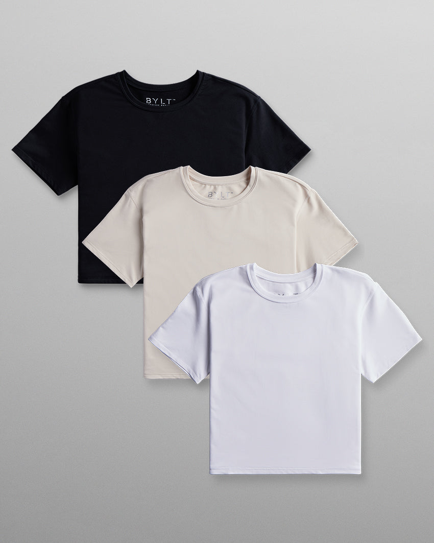 Essential Cropped Crew - Custom 3 Pack