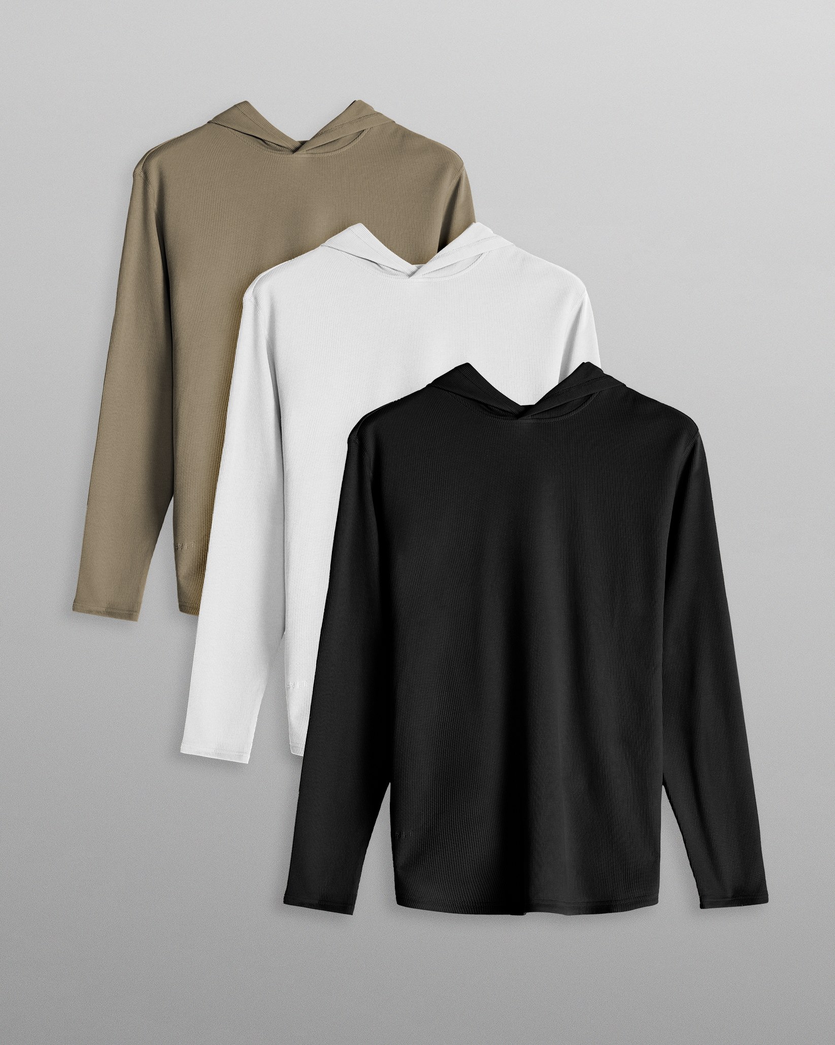 Thermal Hooded Drop-Cut Long Sleeve - Custom 3 Pack