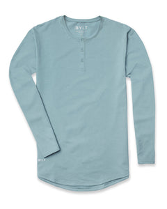 Slate - Henley Drop-Cut: LUX Long Sleeve