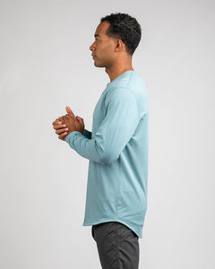 Slate - Henley Drop-Cut: LUX Long Sleeve