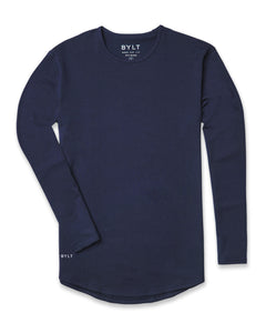 Navy - Drop-Cut Long Sleeve