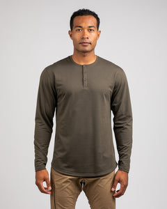 Stone - Henley Drop-Cut Long Sleeve