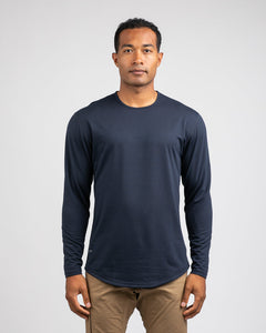 Navy - Drop-Cut Long Sleeve