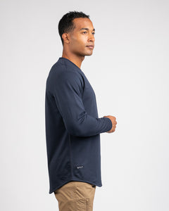 Navy - Drop-Cut Long Sleeve