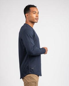 Navy - Drop-Cut Long Sleeve