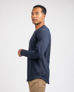 Navy - Drop-Cut Long Sleeve