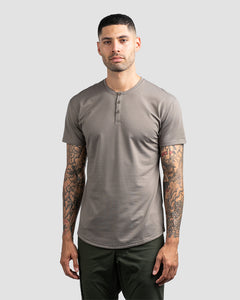 Olive - Henley Drop-Cut