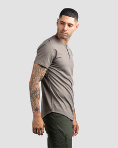 Olive - Henley Drop-Cut