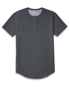 Dark Heather Grey Henley Drop-Cut