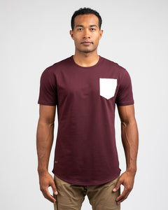 Maroon/Bone - Drop-Cut LUX Pocket Shirt