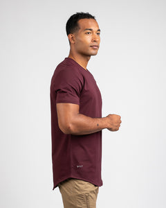 Maroon/Bone - Drop-Cut LUX Pocket Shirt