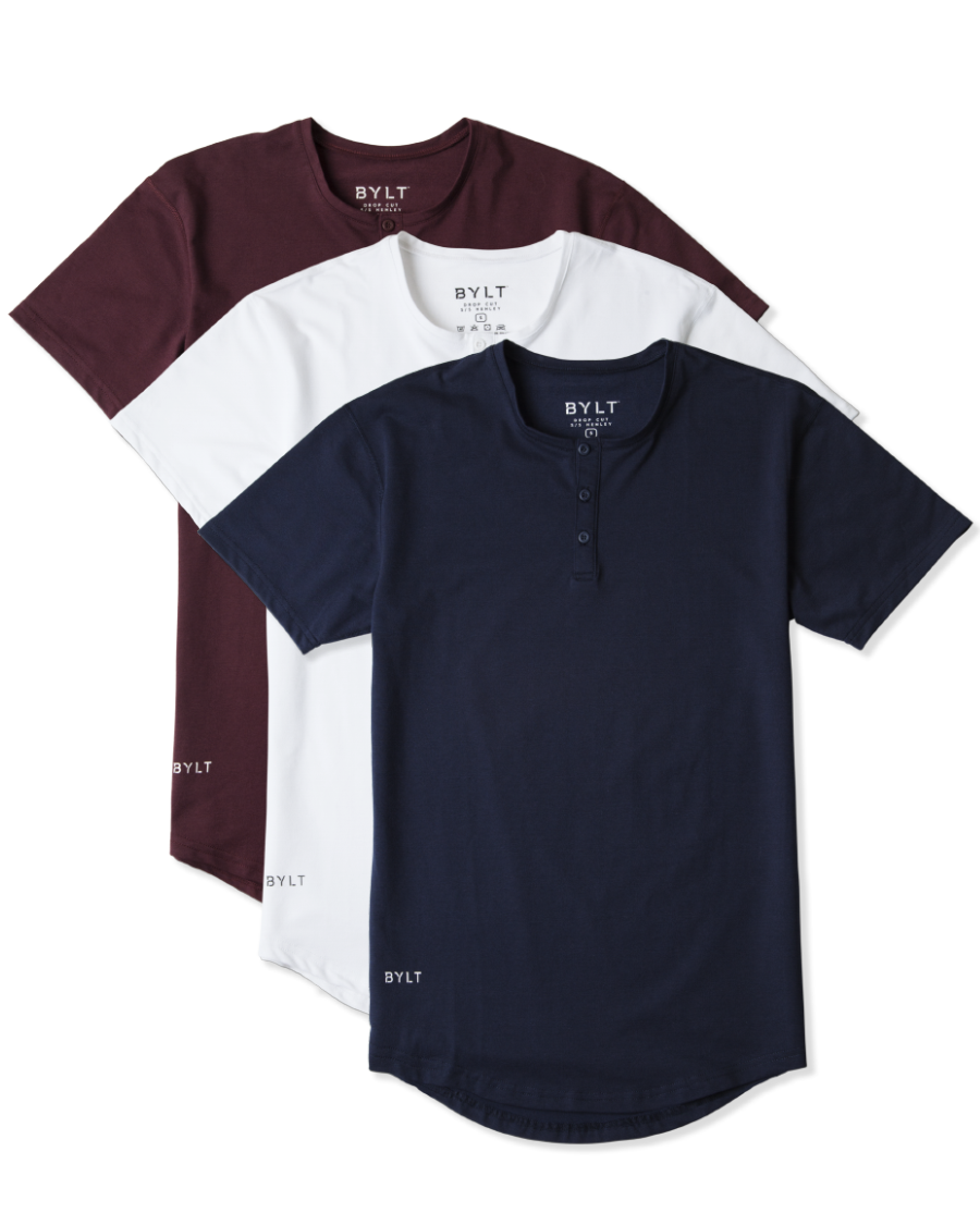Henley Drop-Cut: BYLT Signature - Custom 3 Pack