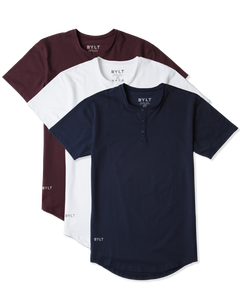 Henley Drop-Cut: BYLT Signature - Custom 3 Pack