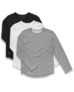  Kid's Drop-Cut Long Sleeve: LUX - Custom 3 Pack