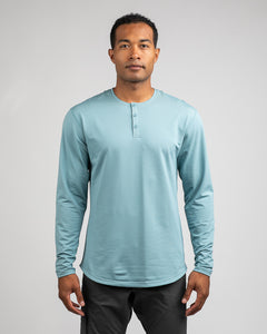 Slate - Henley Drop-Cut: LUX Long Sleeve