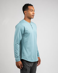 Slate - Henley Drop-Cut: LUX Long Sleeve