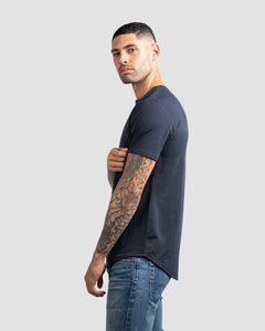 Navy - Henley Drop-Cut