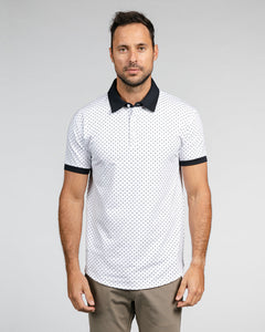 White-Navy-Dotted